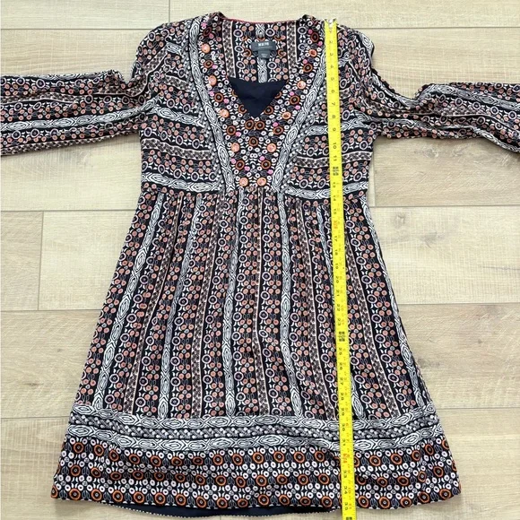 Anthropologie Maeve Jenna Multicolor Long Sleeve Dress - Picture 10 of 11